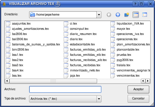 Consulta ficheros TEX