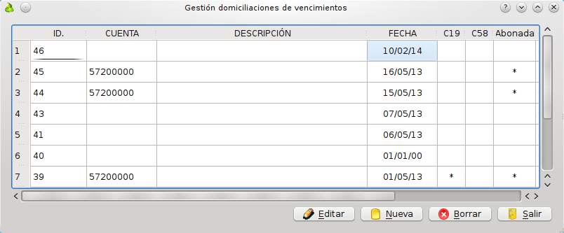 Domiciliaciones