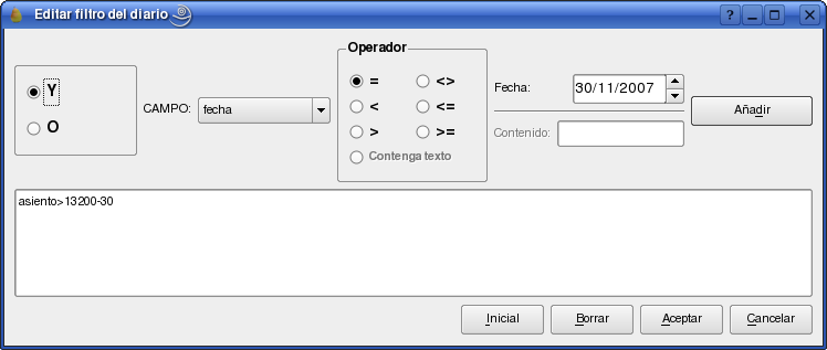 Filtro diario