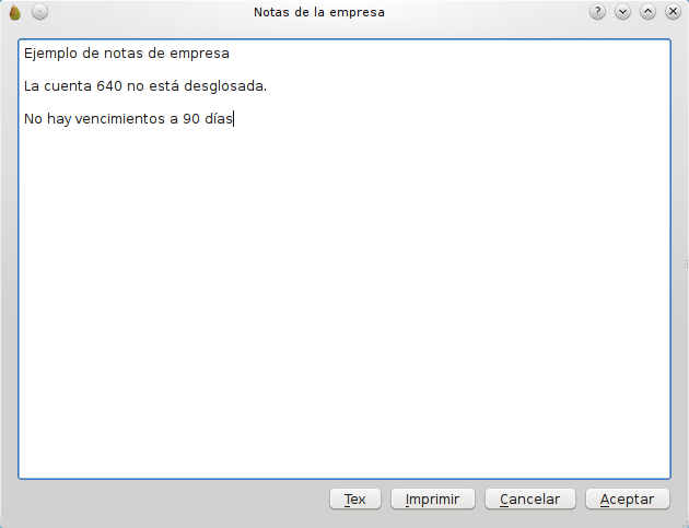 notas de empresa
