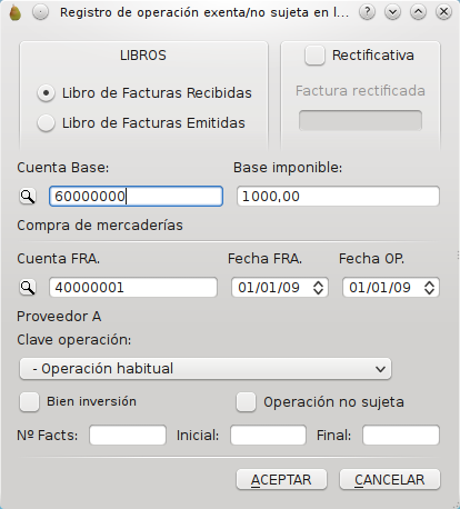 IVA operación exenta