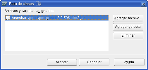 Ruta de clases java ooo controlador
